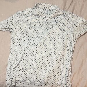 Rhoback Polo with Blue and White Design